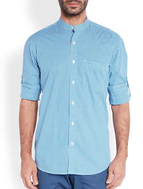 dark blue cotton casual shirt - 10888774 - Very Small Image - 1