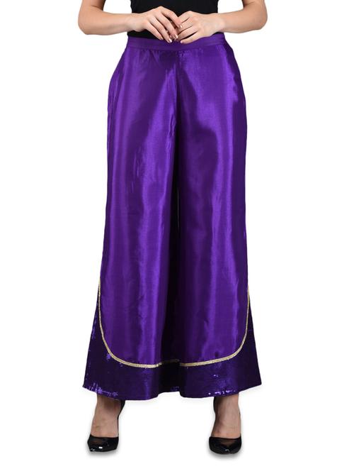 sequined work  silk blend palazzo - 1089073 - Very Small Image - 1
