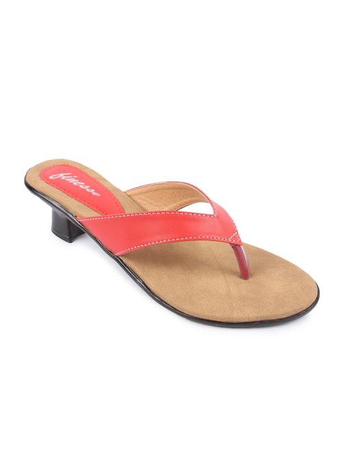 red leatherette toe separator sandals - 10894179 - Very Small Image - 1