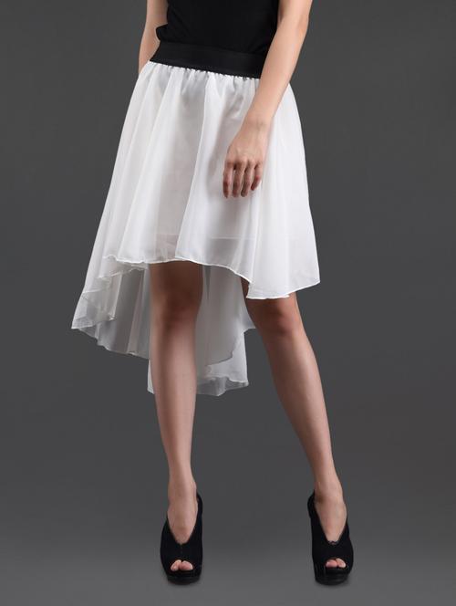 white chiffon flared high low skirt - 1089767 - Very Small Image - 1