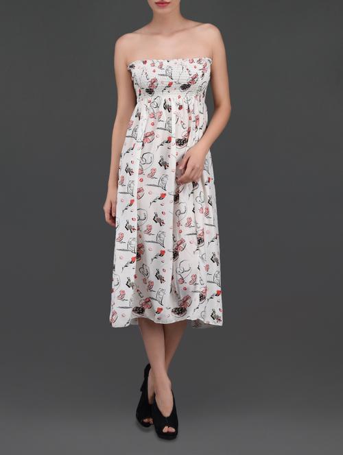 Printed Strapless Long Summer Dress - 1089851 - Very Small Image - 1
