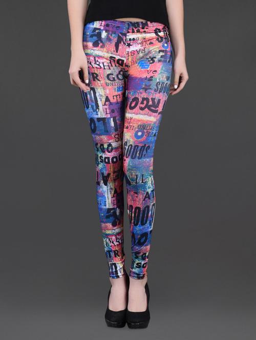 Typo print polycotton leggings - 1089878 - Very Small Image - 1