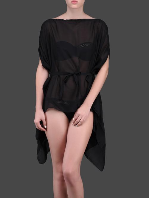 Black Beach Polyester Cover-Up - 1089928 - Very Small Image - 1