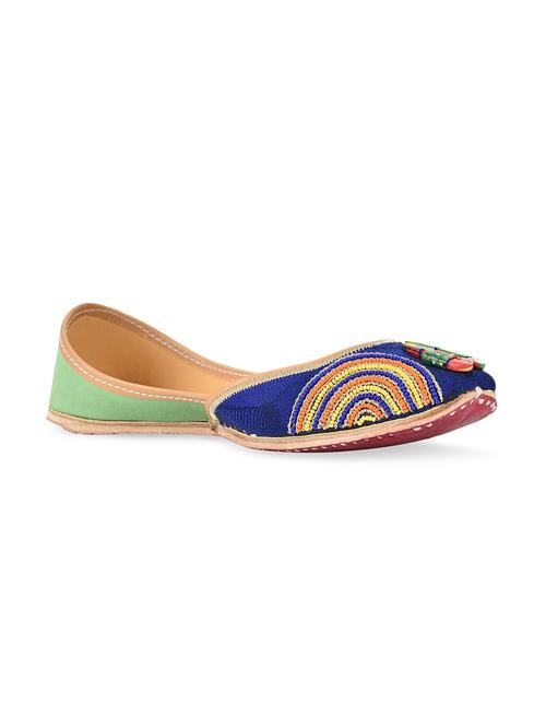 multi coloured beads embellished leather mojris - 10900455 - Very Small Image - 1