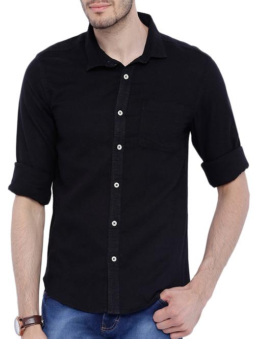 black linen casual shirt - 10903005 - Very Small Image - 1