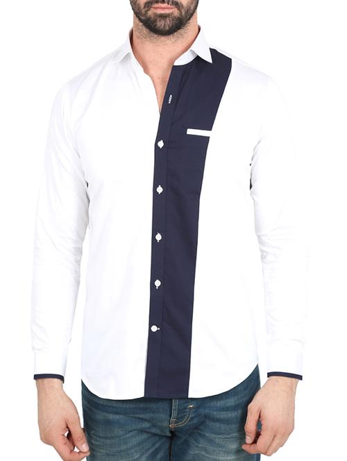 white cotton casual shirt - 10904460 - Very Small Image - 1