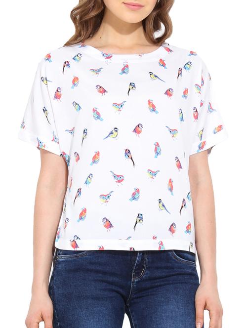 white polyester printed top - 10906710 - Very Small Image - 1