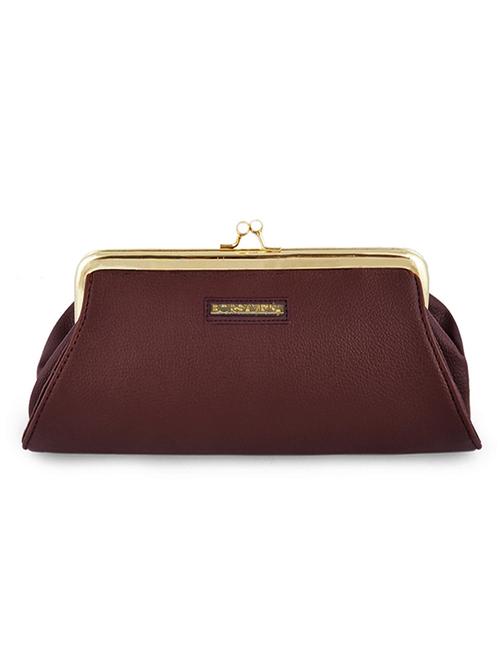 brown leatherette (pu) regular clutch - 10907333 - Very Small Image - 1