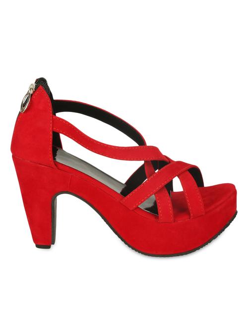 red suede strappy sandals - 1090897 - Very Small Image - 1