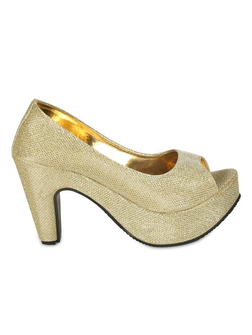 gold textured faux leatherette sandals - 1090901 - Very Small Image - 1
