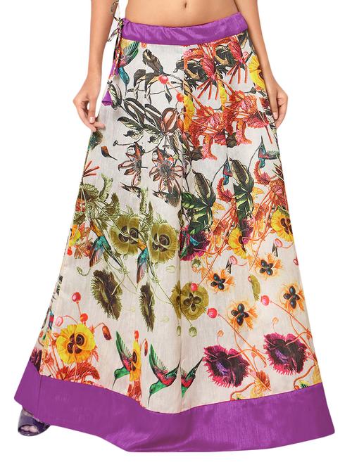 Multicolor banglori silk printed skirt - 10909077 - Very Small Image - 1
