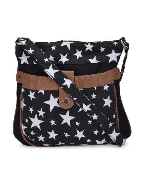 monochrome star printed canvas sling bag - 1091354 - Very Small Image - 1