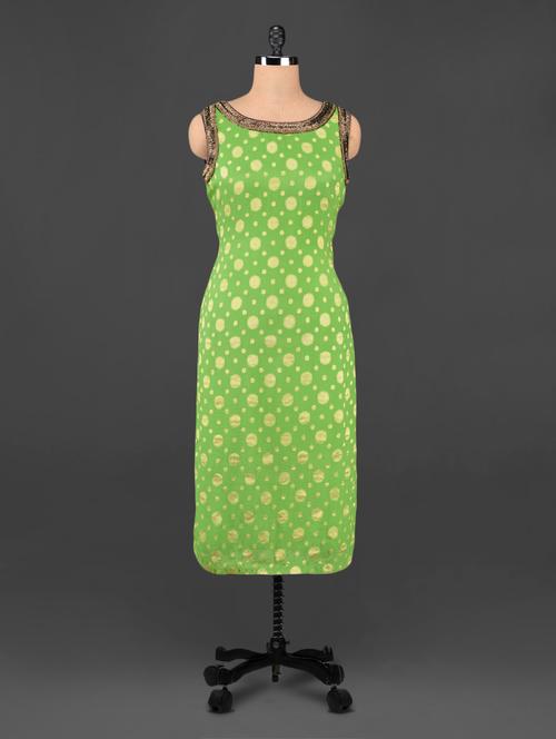 green woven straight kurta - 1092209 - Very Small Image - 1
