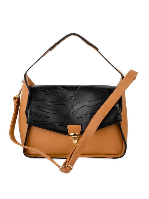 contemporary tan leatherette structured sling - 1092365 - Very Small Image - 1