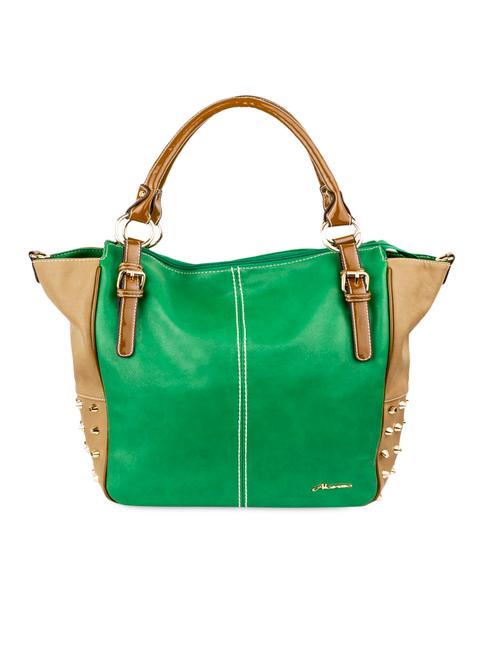 studded green leatherette tote - 1092394 - Very Small Image - 1