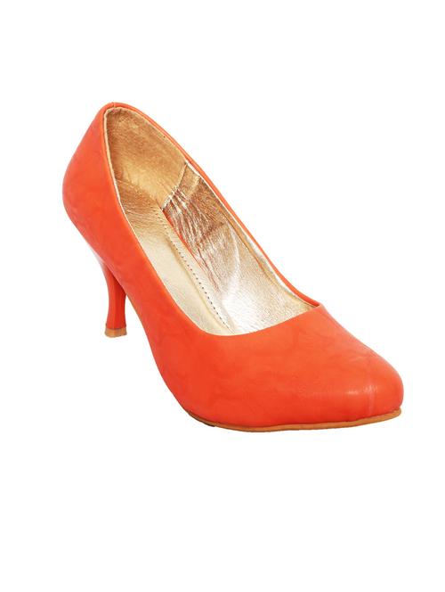 orange leatherette slip on pump - 10925372 - Very Small Image - 1