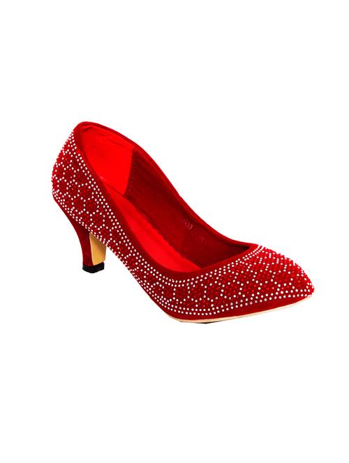 red leatherette slip on pump - 10925456 - Very Small Image - 1