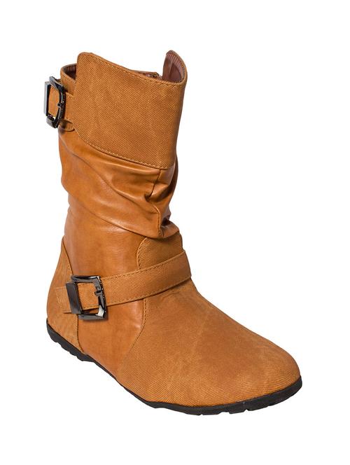 brown leatherette calf boot - 10925545 - Very Small Image - 1