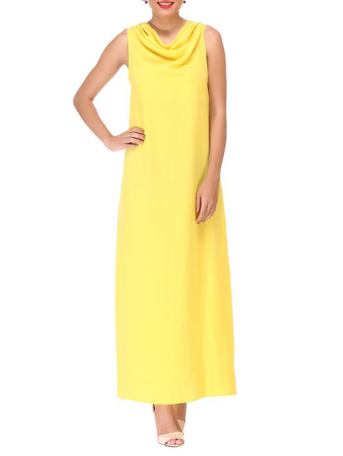 yellow polyester crepe dress - 10925885 - Very Small Image - 1