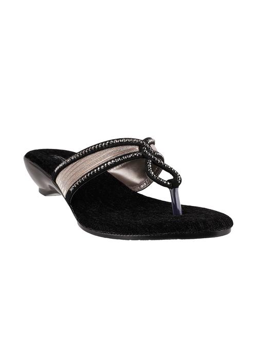 black leatherette toe separator sandal - 10935593 - Very Small Image - 1