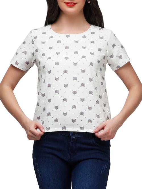 white rayon straight top - 10937907 - Very Small Image - 1