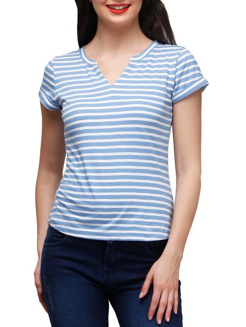blue cotton regular top - 10937931 - Very Small Image - 1