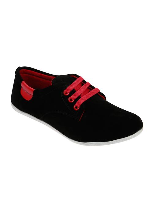 black faux leather casual shoes - 10944821 - Very Small Image - 1