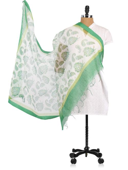 block printed super net dupatta - 1094775 - Very Small Image - 1