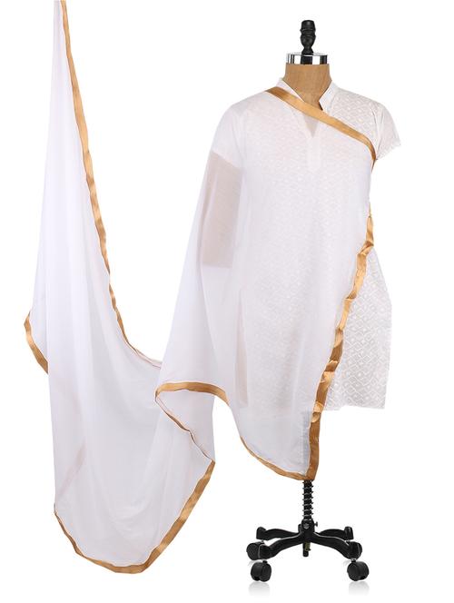 white chiffon dupatta - 1094829 - Very Small Image - 1