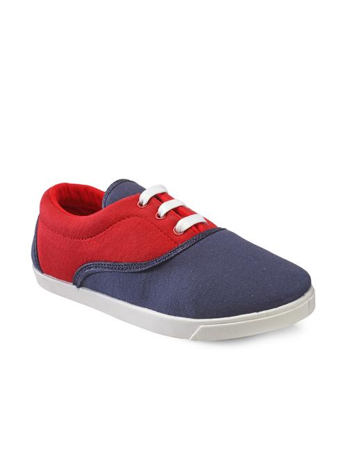 blue leatherette laceup sneakers - 10960440 - Very Small Image - 1