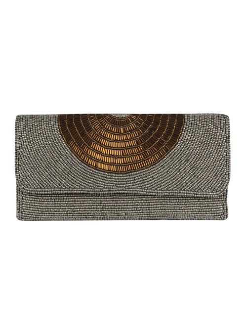 grey faux leather clutch - 10961062 - Very Small Image - 1