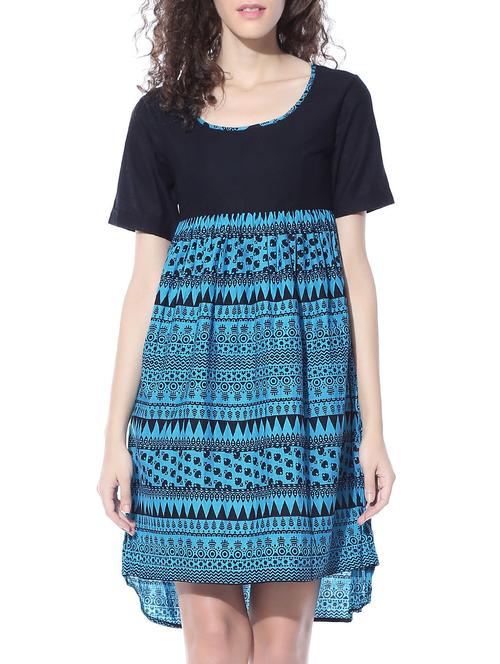blue printed cotton tunic - 10967670 - Very Small Image - 1
