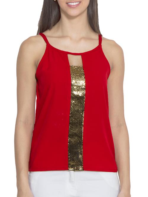 red polyester tank top - 10968407 - Very Small Image - 1