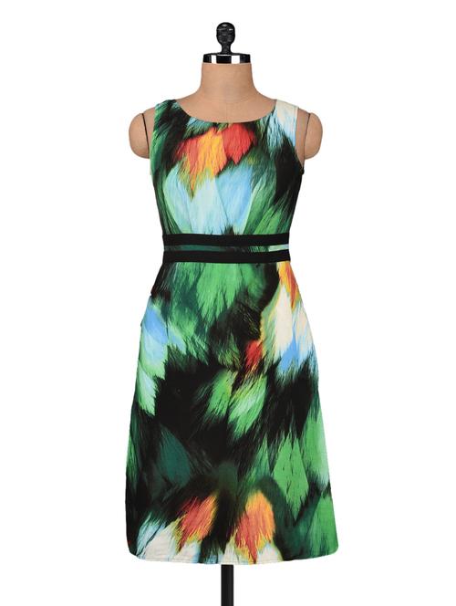 Graphic Print Sleeveless Dress - 1097205 - Very Small Image - 1