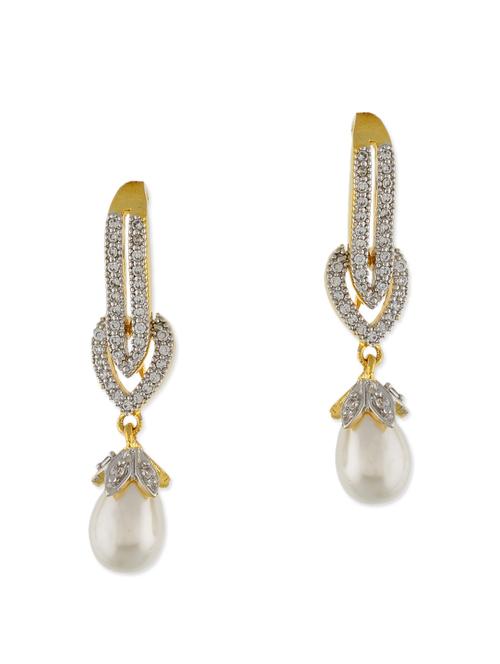 gold cubic zirconia earring - 10972443 - Very Small Image - 1