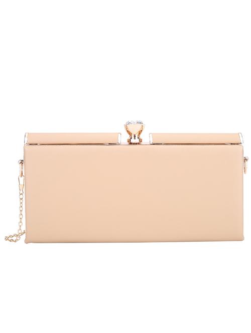 beige leatherette clutch - 10980523 - Very Small Image - 1