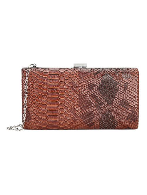 brown leatherette clutch - 10980529 - Very Small Image - 1