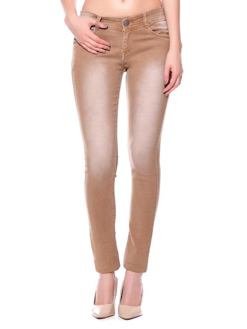 brown denim lycra jeans - 10981831 - Very Small Image - 1