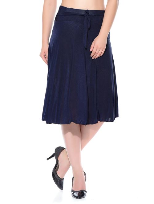 navy blue poly crepe skirts - 10981855 - Very Small Image - 1