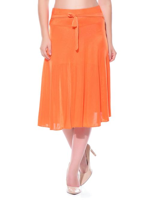 orange poly crepe skirts - 10981856 - Very Small Image - 1