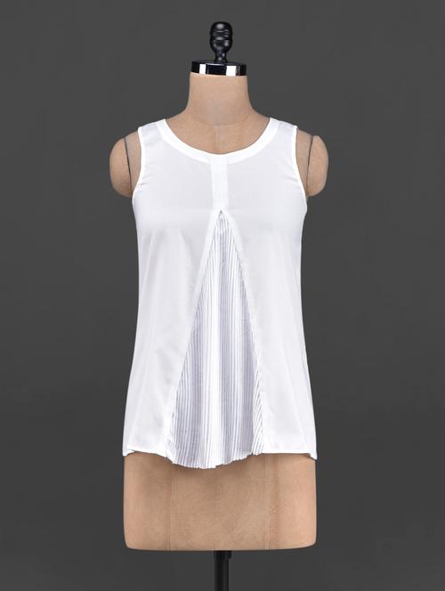 round neck sleeveless georgette top - 1098398 - Very Small Image - 1