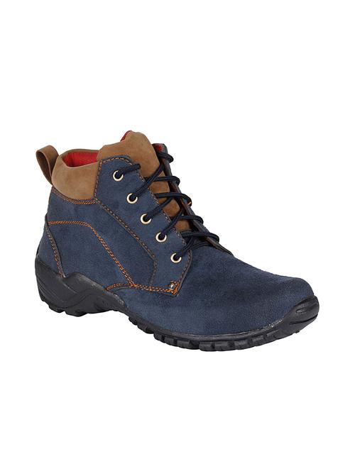 navy blue leatherette boots - 10986202 - Very Small Image - 1
