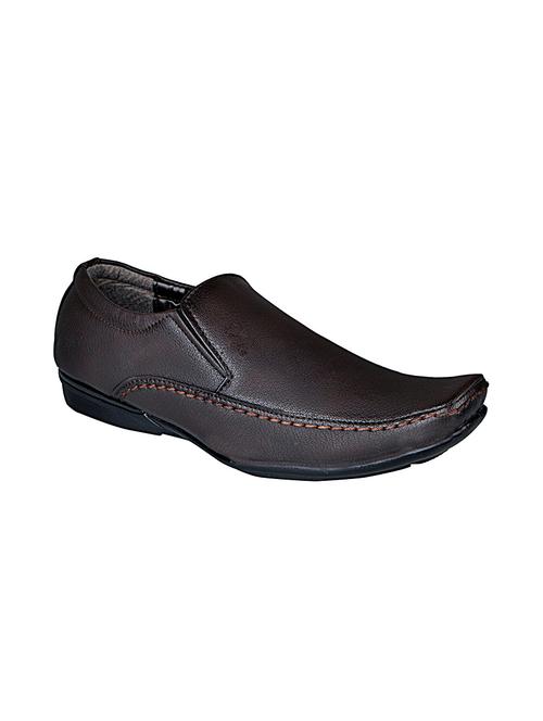 brown leatherette slip ons - 10986286 - Very Small Image - 1