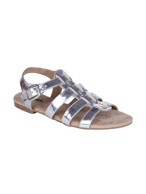 silver faux leather sandals - 10986477 - Very Small Image - 1