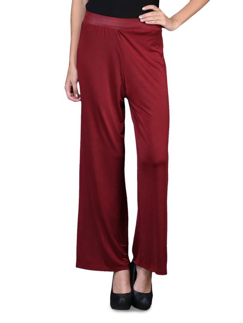 maroon rayon palazzo - 1098727 - Very Small Image - 1