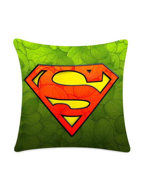 Digital Print Leaf & Superman logo Cushion Cover - 1099494 - Very Small Image - 1