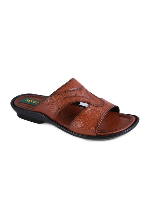 textured tan leatherette sandals - 10995526 - Very Small Image - 1