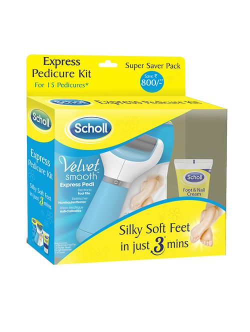scholl velvet smooth express pedi electronic foot file + foot and nail cream free - 10996965 - Very Small Image - 1