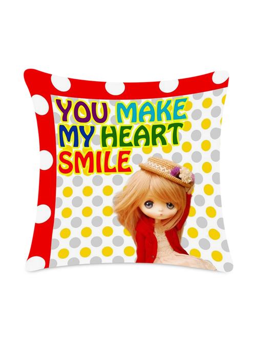 "You Make My Heart Smile" Quoted Cushion Cover - 1100015 - Very Small Image - 1