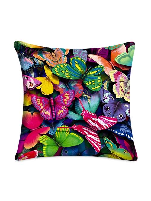 Lots of Butterflies Printed Satin Cushion Cover - 1100076 - Very Small Image - 1